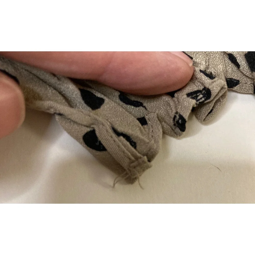 Womens Dana Buchman Crinkle Silk Polka Dot Scarf Tan Black 28 x 70